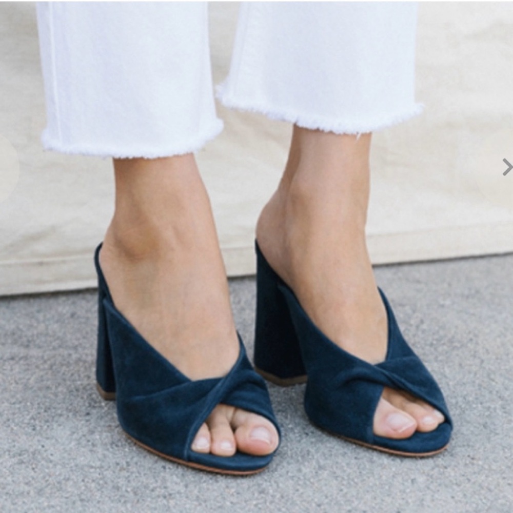 Loeffler Randall Laurel Navy blue suede slip on sandal - Picture 11 of 11